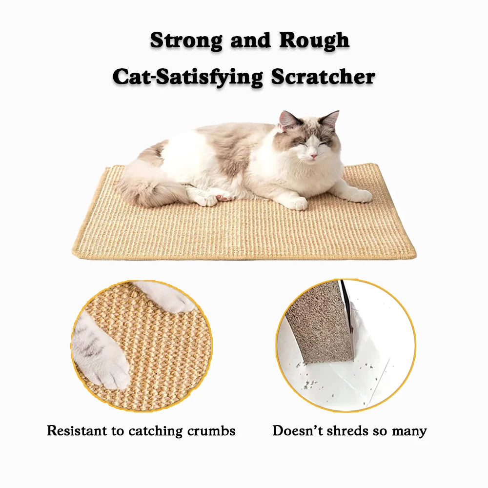Premium Sisal Cat Scratching Mat – Furniture & Wall Protector for Indoor Cats, Durable Rug Design Promotes Healthy Scratching