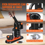 Vevor Button Maker Machine – 25/32/58mm Pin Badge Maker with Button Parts & Ergonomic Arc Handle, DIY Punch Press Kit