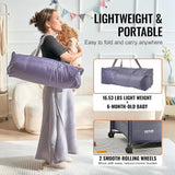 3-in-1 Baby Travel Crib & Play Yard – Folding Playpen with Soft Mattress Pad, Breathable Mesh & Carry Bag