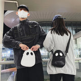 Ghost Funny Leather Shoulder Bag 👻 – Cute Devil Design Unisex Crossbody & Handbag for Travel & Daily Use