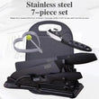 “Black Premium Kitchen Knife Set – Chef & Fruit & Cleaver + Cutting Board & Egg Mold”