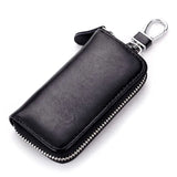 Genuine Leather Keychain Men Women Key Holder Organizer Pouch Cow Split Car Key Wallet Housekeeper Key Case Mini Card Bag