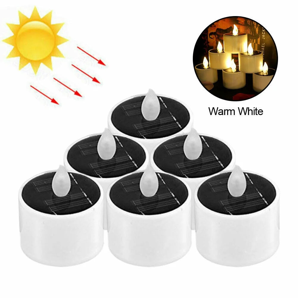 Flameless LED Candle Lights – Warm White Creative Wishing Tea Lamps for Halloween, Wedding & Christmas 🎃🕯️