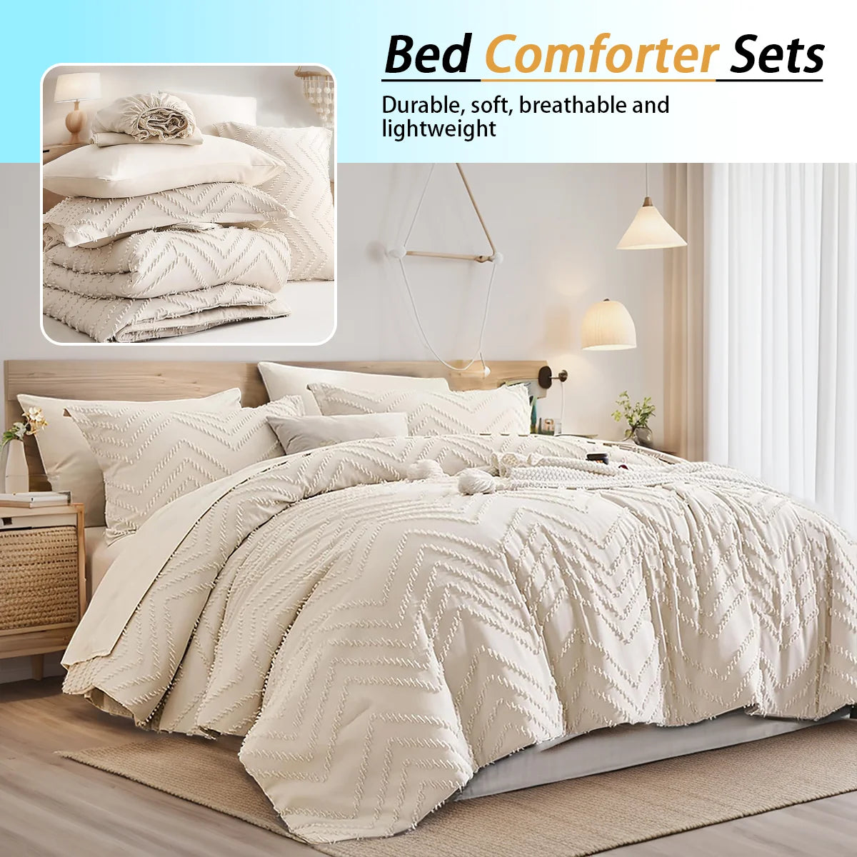 7-Piece Cut-Flower Quilted Comforter Set – Soft All-Season Bedding (Elegant Floral Texture)