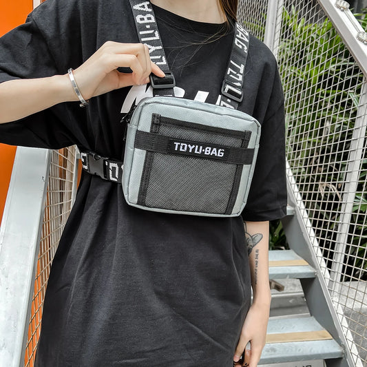 Unisex Chest Rig Bag – Fashion Hip-Hop Streetwear Vest Pack with Multi-Pockets & Adjustable Waist Belt for Men & Women