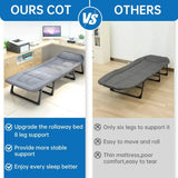 Niceway 6 Adjustable Positions Camping Cot with Mattress & Pillow for Adults 550LBS Heavy Duty Sleeping Cot Outdoor Folding Bed - PulinGO