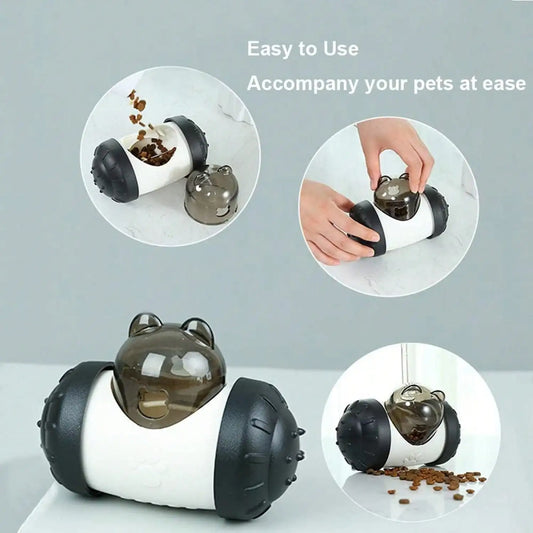 Rocking Bear Snack-Dispensing Dog Toy – Interactive Food Dispenser & Tumbler Feeder for Dogs & Cats