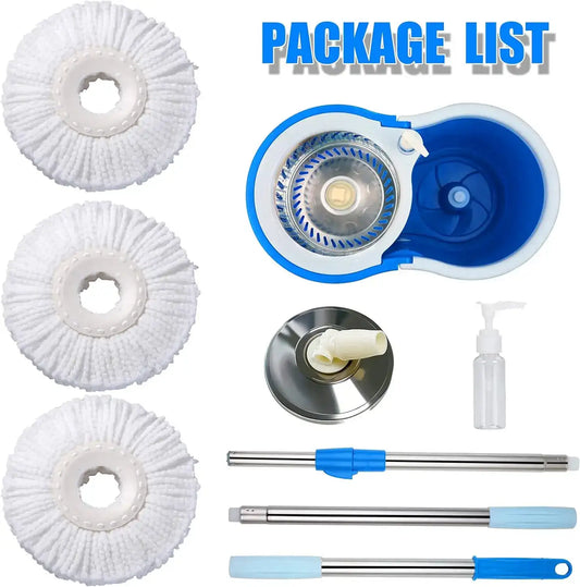 360° Spin Mop & Bucket System – 360 ° Rotating Floor Cleaning Set with Wringer, Extendable Handle & Microfiber Mop Heads