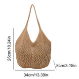 Women’s Knitted Shoulder Tote – Large-Capacity Crochet Underarm Bag, Summer Mesh Beach Hobo Handbag