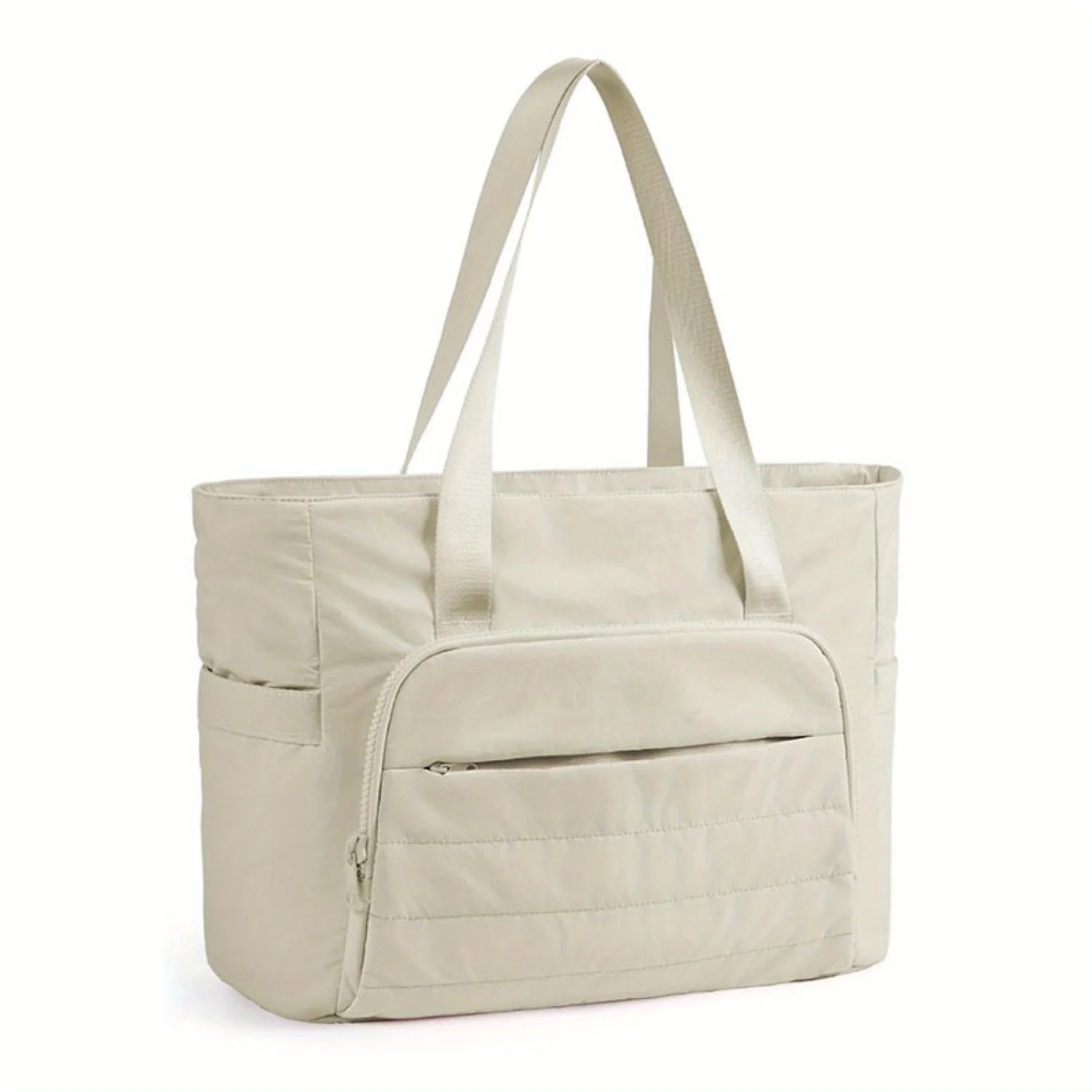 Women’s stylish pink nylon shoulder bag – lightweight portable handbag, simple casual shopping & commuter tote for daily use