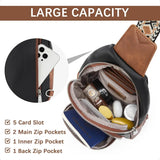 Women’s Leather Sling Crossbody Bag – Minimalist Chest Purse with Adjustable Guitar Strap for Travel & Everyday Style