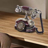 Corded Retro Imitation Antique Rotary-Dial Telephone – Stylish Landline Decor Piece