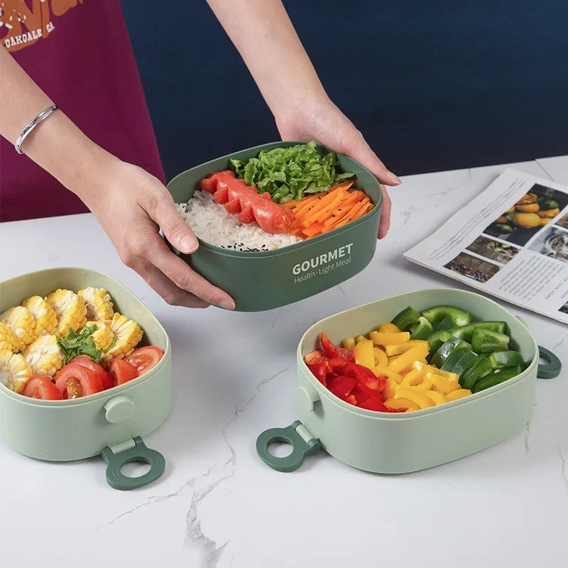 Stackable 3-Layer Bento Lunch Box – Leak-Proof Large Capacity Microwave-Safe Food Container