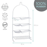 4-Tier Metal Shower Organizer with Hooks – Rust-Resistant Bathroom Storage Rack