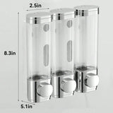3-in-1 Chamber Wall-Mounted Shower Dispenser & Organizer – Pump for Shampoo, Soap & Conditioner