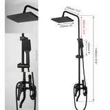 Zappo Matte Black 3-Way Wall-Mounted Rainfall Shower System – Shelf & Bathtub Mixer Included
