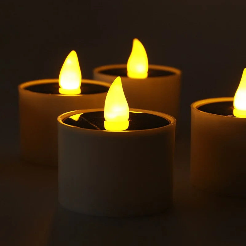 Flameless LED Candle Lights – Warm White Creative Wishing Tea Lamps for Halloween, Wedding & Christmas 🎃🕯️