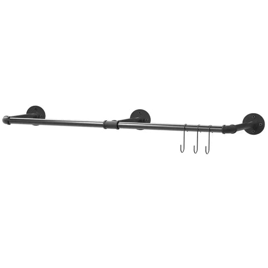 180cm Industrial Pipe Clothes Rail – Wall-Mounted Clothes Hanging Rack, Heavy-Duty Detachable Garment Organizer for Home & Retail