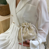 Woven Straw Bucket Bag for Women – Large Capacity Summer Beach Tote / Shoulder Bag