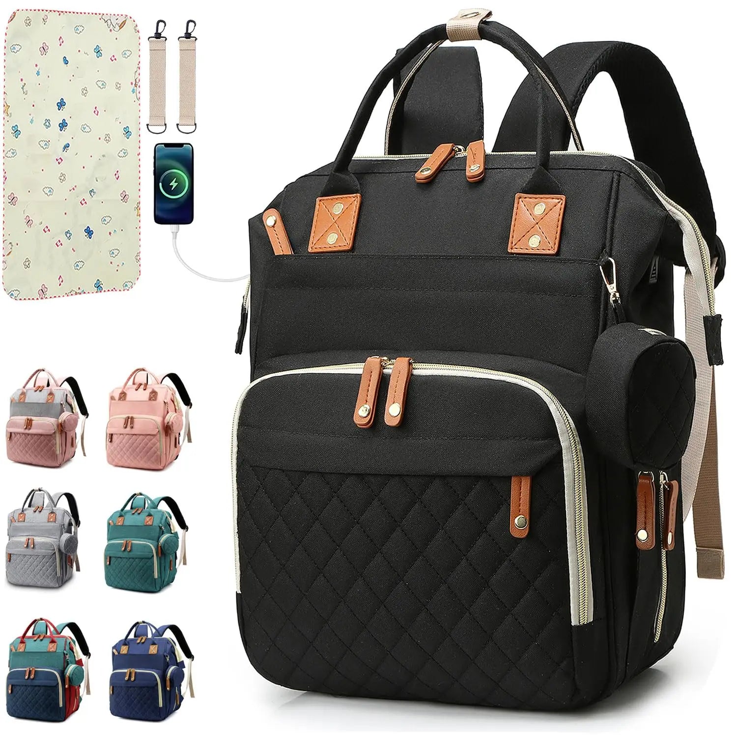 Large-Capacity Multifunctional Diaper Bag Backpack – Travel & Nursing Essentials
