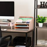 Vertical File & Document Organizer – Plastic Desktop File Holder (Pink)