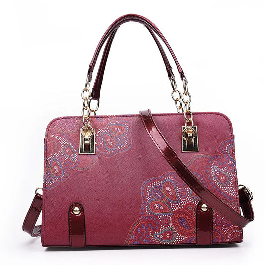 Women’s PU Leather Floral Tote Bag – Fashion Shoulder & Crossbody Handbag with Zipper Closure and Adjustable Strap for Daily Use & Gifts
