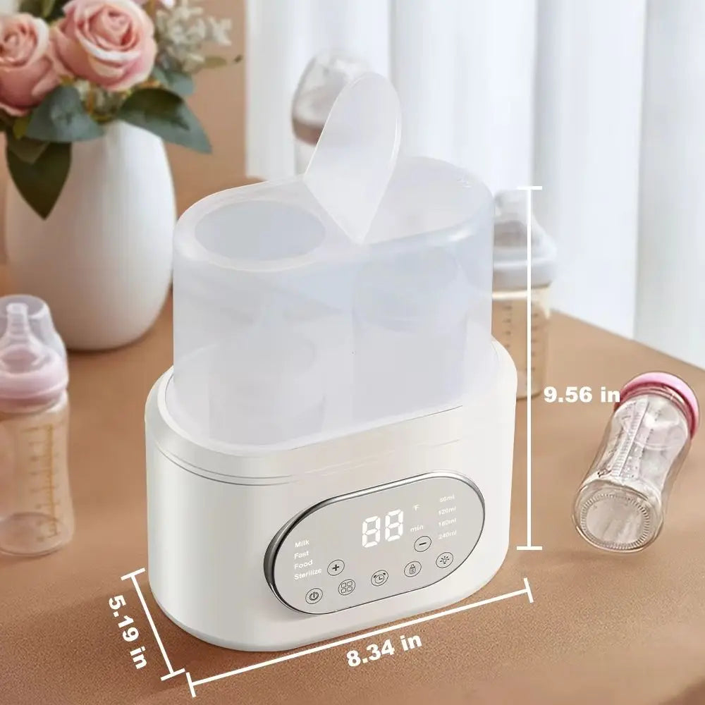 10-in-1 Baby Bottle Warmer 🍼 – Dual Fast Heating, Defrost, Steam Sterilizer & Night Light for Milk & Formula