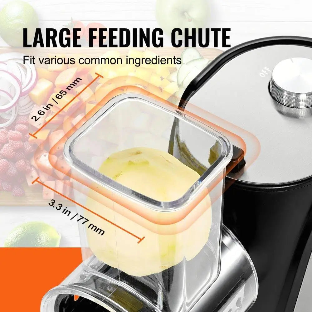 Electric Cheese Grater & Vegetable Chopper – 5 Stainless Steel Attachments, 250W Powerful Kitchen Cutter