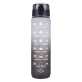 1000ml Motivational Water Bottle with Handle – Frosted Gradient Time Marker Fitness Cup
