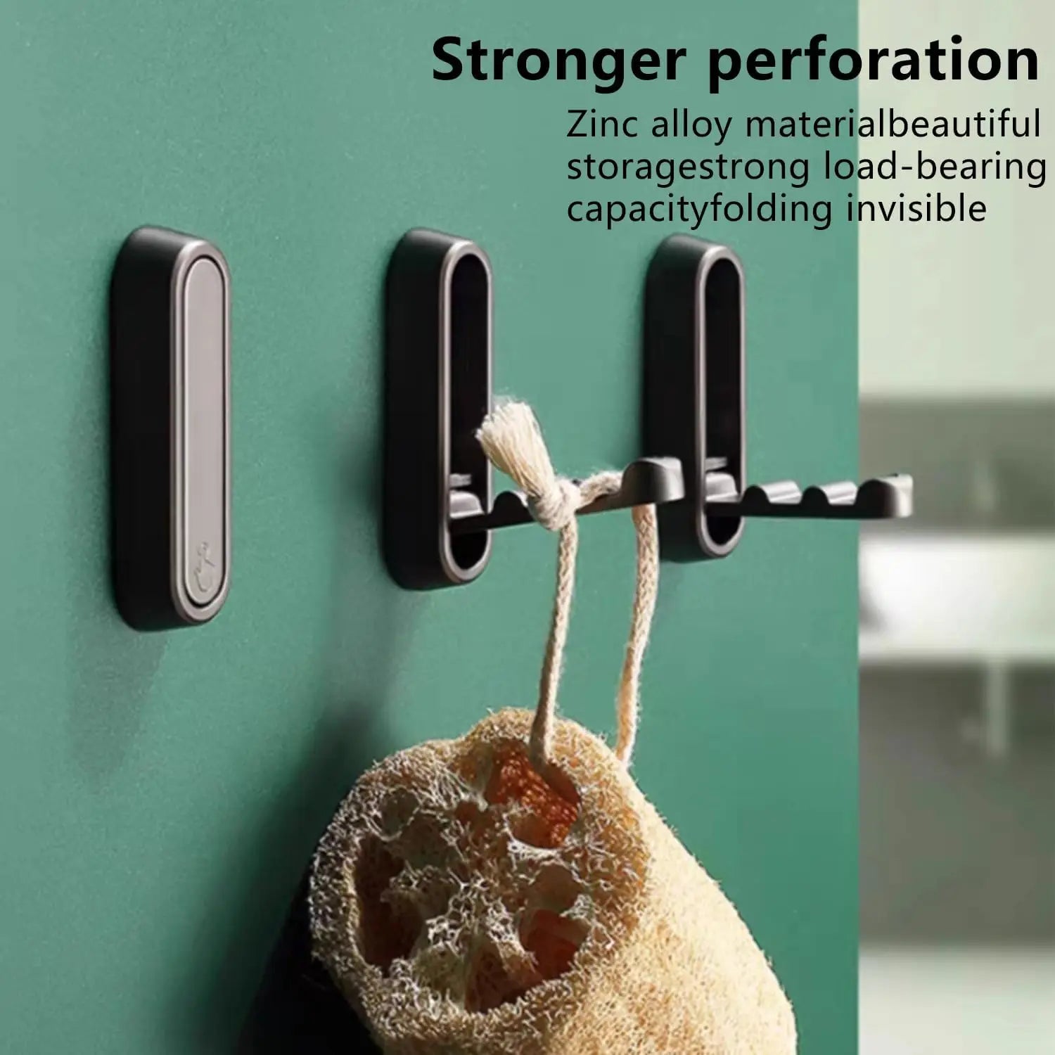 Heavy‑Duty Self‑Adhesive Wall Hooks (2‑Pack) – Matte Black Metal No-Drill Towel & Coat Holders