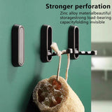 Heavy‑Duty Self‑Adhesive Wall Hooks (2‑Pack) – Matte Black Metal No-Drill Towel & Coat Holders