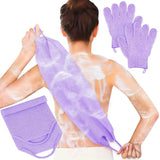 S&R PLKOP Exfoliating Body Scrubber & Gloves Set – Deep-Exfoliation Shower Gloves for Body, Face & Back