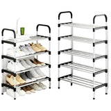 5-Tier Stainless Steel Stackable Shoe Rack – Adjustable Shoe Organizer for Closet & Entryway