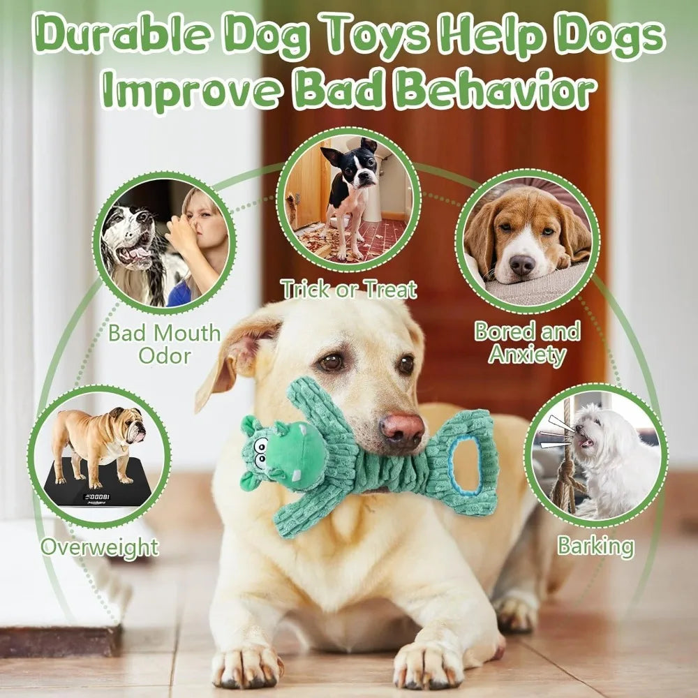Large Plush Dog Toy with Squeaker – Durable Play Toy for Aggressive Chewers