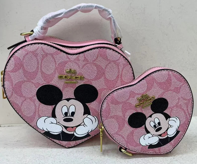 2024 European-American Style Cartoon Mother-Daughter Heart-Shaped Crossbody Bag – Cute Matching Mini Shoulder Bag