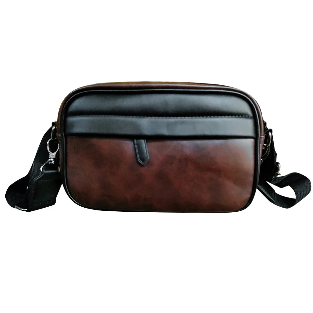 Men’s Fashion Business Crossbody Bag – Classic Plaid Small Square Shoulder Satchel for Work, Travel & Daily Casual Use