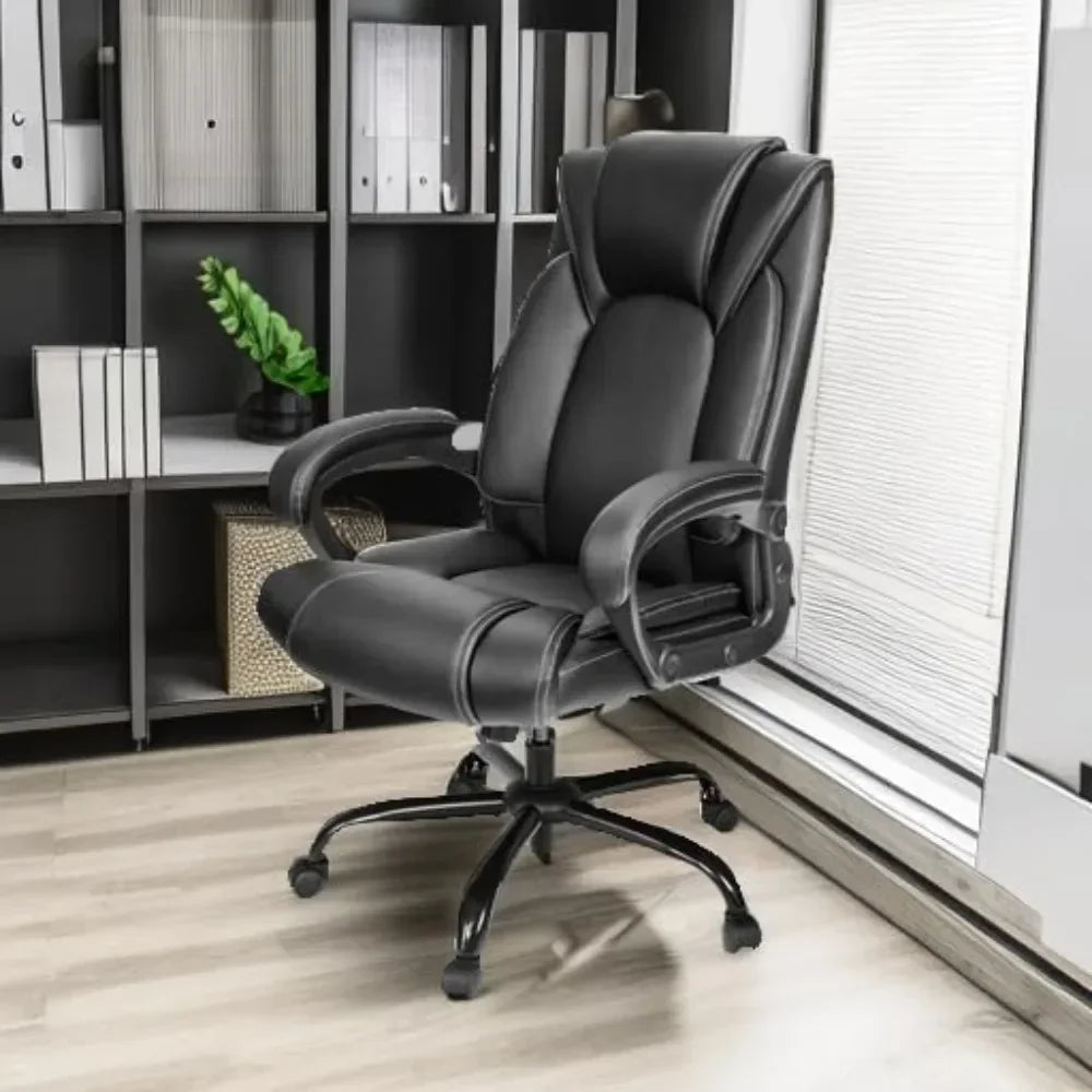 💺 Executive Office Chair – Ergonomic Computer Desk Chair with Hydrolysis-Resistant Leather & Spring Cushion Support