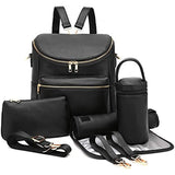 2022 PU Leather Diaper Backpack – Fashion Mommy & Daddy Bag with Changing Pad | Large Capacity Baby Organizer Nappy Bag