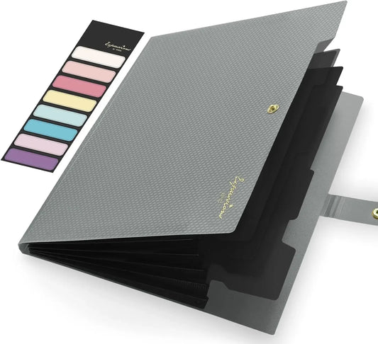 Expandable File Folder Letter Size – 5-Pocket Portable Organizer for School, Office Documents & Daily Filing