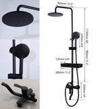 Zappo Matte Black 3-Way Wall-Mounted Rainfall Shower System – Shelf & Bathtub Mixer Included