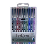 Le Pen Felt Tip Pens Set – 10 Count Medium Point, Water-Based Quick-Dry Ink, Smudge-Resistant for Journals, Notes & Art