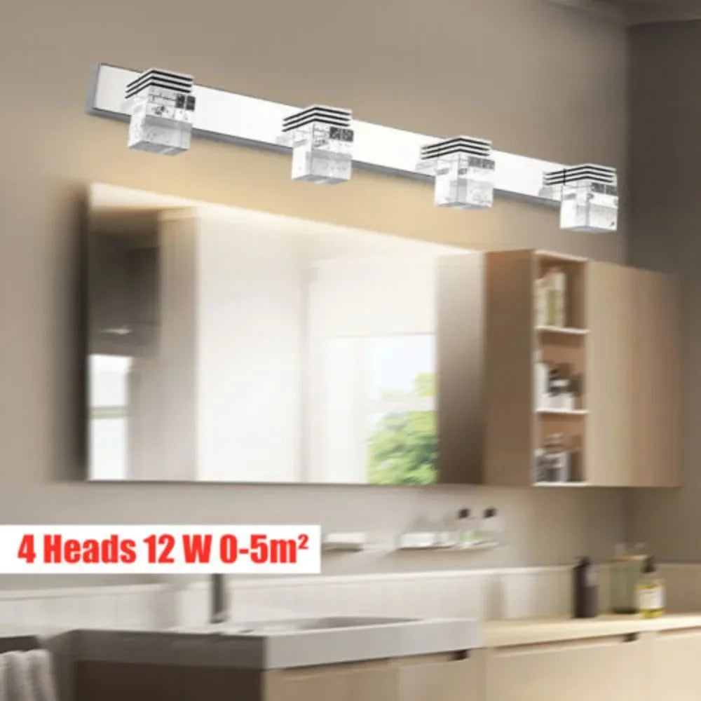 4-Head LED Mirror Front Wall Lamp – Modern Vanity Sconce, 0.5 m Illumination