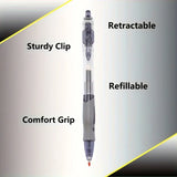 12-Pack Retractable Gel Ink Roller Ball Pens – Smooth, Quick-Dry, Water-Resistant Writing for School & Office