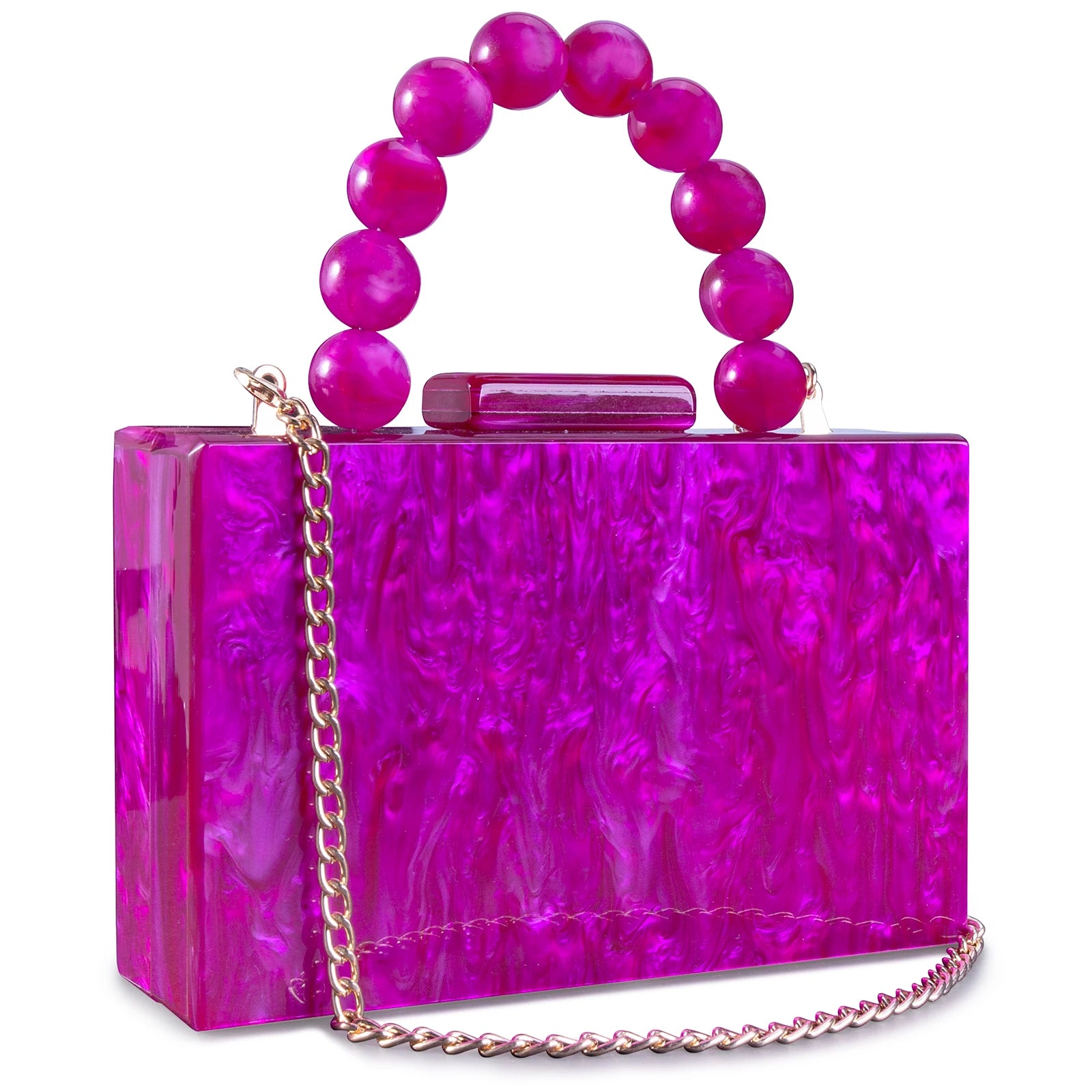 Women’s Pearl Marble Acrylic Evening Bag – Luxury Dark Green Crossbody Purse with Flap Closure for Weddings & Parties