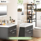 4-Tier Over-the-Toilet Storage Rack – Freestanding Bathroom Organizer with Adjustable Shelves & Basket