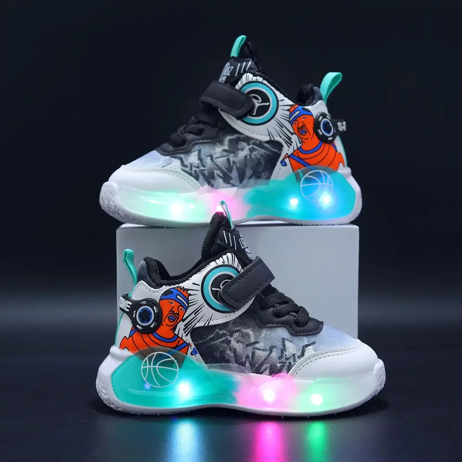 Kids LED Light-Up Mesh Breathable Casual Shoes – Girls & Boys Walking Sneaker