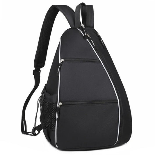 Adjustable pickleball sling bag – multi-pocket racquet backpack for rackets, balls & sports gear, lightweight travel handbag