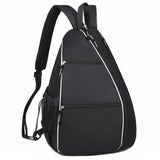 Adjustable pickleball sling bag – multi-pocket racquet backpack for rackets, balls & sports gear, lightweight travel handbag