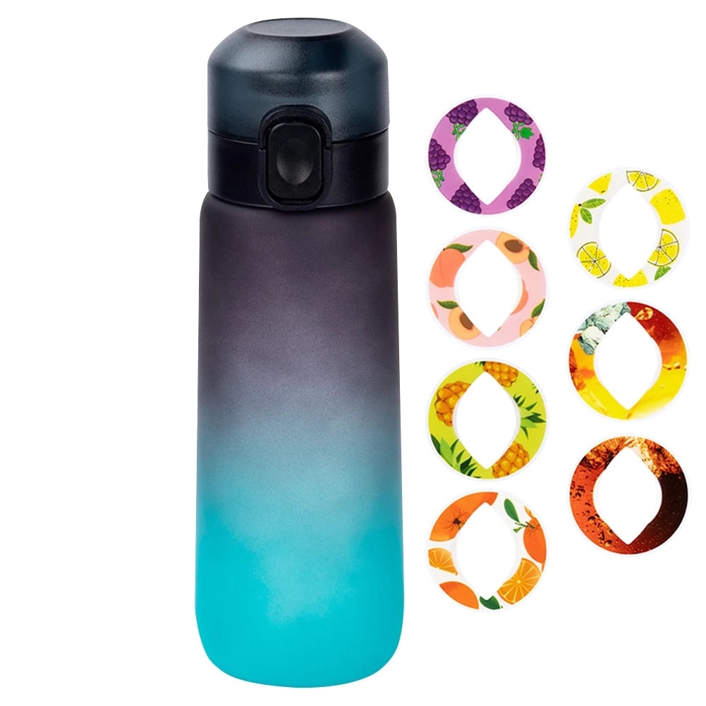 750ml Sports Water Bottle with Flavour Pod – Air-Flavored Hydration Bottle for Outdoor & Travel