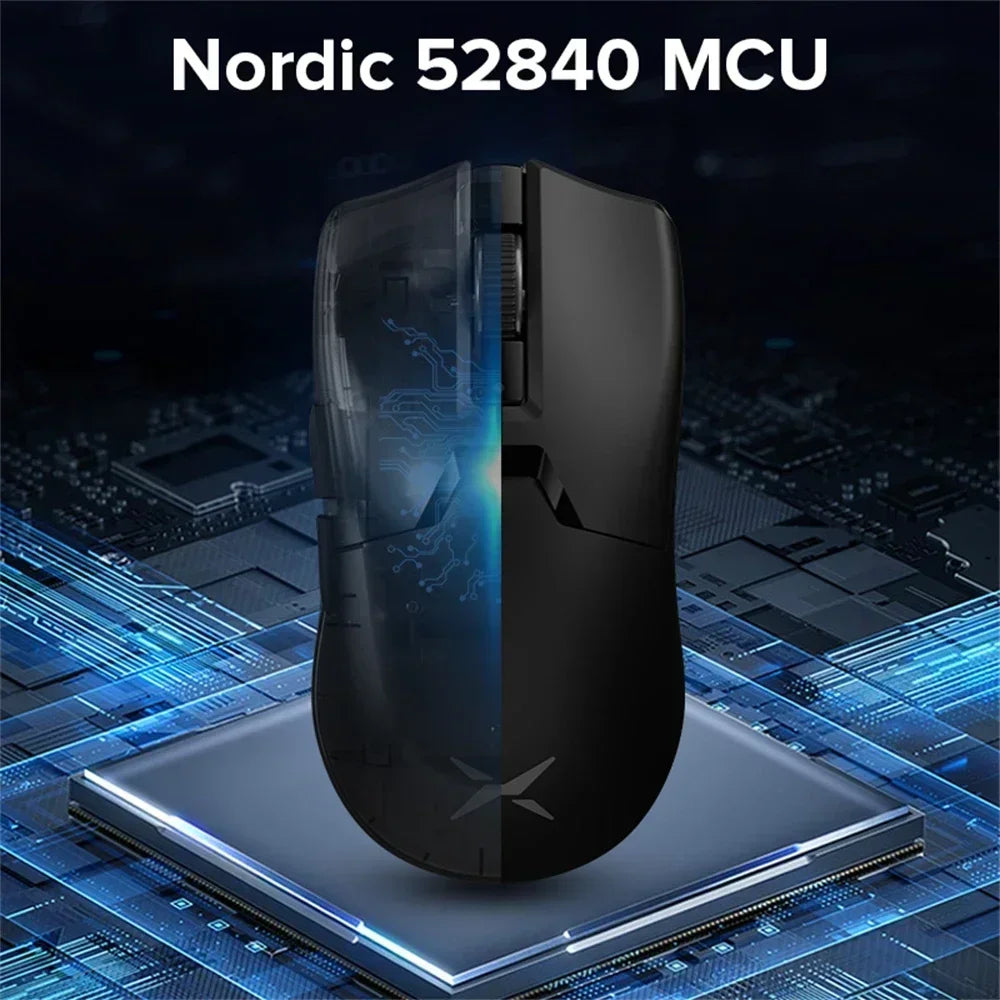 Delux M800 Ultra Lightweight Gaming Mouse – 55g PAW3395 Sensor, Tri-Mode Wireless/Bluetooth/Wired, 26,000 DPI & 4K Compatible